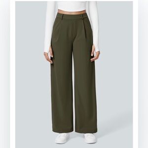 Halara Flex Daystretch High Waist Work Pant Pockets Green Women’s XS NWT Pull On